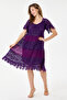 Purple Italian Sequin Embroidered Lace Lined Silk Dress 38 - 44 Sizes - 2