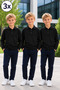 3-Pack Premium School Polo Collar 100% Cotton Boys' School T-Shirt Long Sleeve 8-16 Years |   Children's School Uniform Polo Collar Basic T-Shirt Unisex Long Sleeve Soft Textured Breathable Fabric