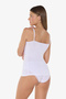 Malabadi Women's White Extra Soft Micro Modal Undershirt with Adjustable Strap 1040 - 2