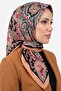 Women's Salmon Authentic Shawl Patterned Stitched Writing Cotton Cheesecloth Scarf