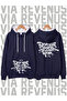 Revenus Front and Back Printed Unisex Zippered Hooded Sweatshirt Cardigan