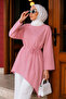 Tie-Waist Asymmetrical Cut Tunic Tsd260265 Pink - 2