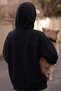 Women's Oversize Sweatshirt Hoodie Birds Atelier Printed Black – Hooded, 3 Strands, Kangaroo Pocket - 4