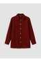 Vizyon New Season Burgundy Plaid Women's Shirt Jacket - 5