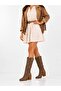 Semafre Women's Western Cowboy Heeled Summer Boots Mink