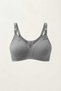 Pack of 4 Gray Women's Cotton Seamless Non-Sponge Non-Wire Gathering Bras - Non-Marking Minimizer Bra + Sleep Band as a Gift - 7