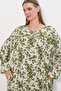 Women's Patterned Long Dress 2596 - Green - 3