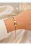 316L Stainless Steel Gold-Silver Color Evil Eye Bead Figured Women's Bracelet