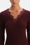 Modal Cashmere Lace Detailed V-Neck Long Sleeve Top - 5