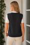 Women's Sleeveless V-Neck Cotton Hair Braided Diamond Pattern Modern Cut Stylish Casual Black Knitwear Vest Cardigan - 3