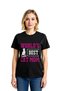 Women's Cat Love Printed T-Shirt with the Text'World's Best Mom' Relaxed Fit Short Sleeve Round Neck