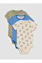 Crew neck printed baby boy 3-piece bodysuit
