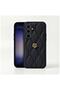 Samsung Galaxy S26 Compatible Case Camellia Leather Case Black