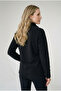 Women's Black Comfortable Fit Full Zipper Thick Outdoor Fleece Jacket with Front Pockets - 2