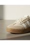 Sambo Women's Beige Suede Detailed Lace-Up Striped Thermo Sole Sports Shoes Sneaker 3.5 cm Heel - 3