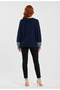 Women's Oversize Knitwear Sweater - Leopard Detailed Sleeves - 2