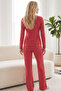 Indigo White Striped Patterned Viscose Knitted Pajama Set26240305 - 3