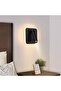LED Bedside Lamps, Indoor Hotel Wall Lights, Bed Wall Lights, Hallway Wall Lamp with Switch, Black, 10W (Square) - 3