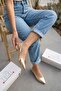 Lidya Gold (3 cm) Pointed Toe Daily Use Heeled Ballerinas - 3