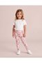 Girls Pink Floral Print Slim Leggings - 2