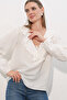 Women's Collar Detailed Blouse 40034 - White - 3