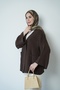 Women's Hijab Jacket with Front Buttons and Double Pocket Detail - 6