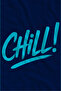 Minimal Chill Written Navy Blue Turquoise Patterned 70X150 Beach Towel - Digital Printed Bath Towel - 2