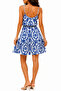 Women's Rope Strap V-Neck Buttoned Patterned Short Single Jersey Dress - 2