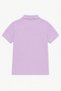 Children's Unisex Lilac Short Sleeve Polo Collar School T-Shirt 100% Cotton Lakos Fabric - 4
