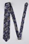 Navy Blue Beige Shawl Pattern Italian Silk Pleated Tie Est211 - 5