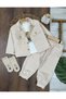Gabardine Buttoned Socks, Teddy Bear Printed, Badi Pocket Detailed, Lycra 4-Piece Baby Boy/Child Set
