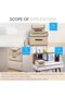 3pcs Blue Linen Foldable Storage Bins with Lids Kit, Large Collapsible Fabric Stroage Box, St - 7