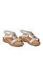 Women's Silver Mesh Strap Sandals with Stone Detail and Padded Sole B093 Z - 2
