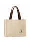 Women's Shoulder Bag - Jute Fabric in Natural Color with Soft Handle and Lining - 4