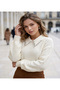 Shirt Collar Patterned Women's Sweater