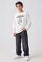 Boy's Teddy Bear Printed Crew Neck Sweatshirt - 2