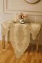 Angelika Model 236 Silvery Gold 5 Piece Linen Lace Tablecloth Runner Set - 4