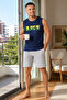 Men's Regular Cut 100% Cotton Crew Neck Sleeveless Elastic Pocket Pajama Set Anti-Sweat - 7