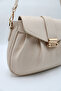 Women's Drawstring Detailed Metal Magnet and Zipper Closure Lined Crossbody Shoulder Bag - 5