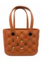 Women's Quilted Pattern Eva Material Water Resistant Large Tote Bag with Decorative Accessories - 4