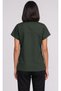 Women's V-Neck Bat Sleeve Bitter Green, Mustard, Brick, Pomegranate Flower, Powder Lycra Belinda Scrubs Single Top - 5
