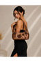 3D Printing Rose Flower Pattern Metallic Bronze Copper Color Women's Shoulder Bag – Floral Motif Modern Design Special Women's Bag - 2