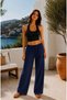 Women's Linen Trousers with Elastic Waist and Loose Fit - 4