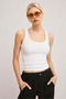 Women's 2-Piece Cotton Terry Thick Straped Basic Blush with Hollow Out Collar - 2