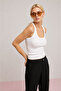 Women's 2-Piece Cotton Terry Thick Straped Basic Blush with Hollow Out Collar - 8