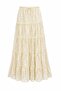 Cream Patterned Midi Skirt with Embroidery Detail - 50235 - 2