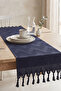 Zigzag Patterned Textured Tasseled Tablecloth Decorative Living Room and Kitchen Table Runner - 3