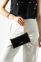 Shiny Black Wallet Bag with Chain Strap and Buckle Women's Crossbody Bag - 3