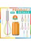 Silicone Whisks, 8Pcs 10-Inch Non-Scratch Stainless Steel Egg Beaters, Heat Resistant Kitchen Mixing - 5