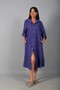Women's Italian Cotton Pocket Embossed Floral Embroidery Oversize Long Dress - 2